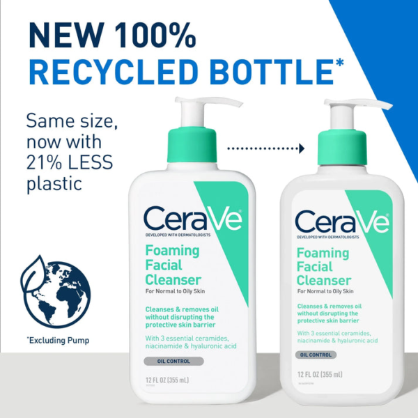 CeraVe Foaming Facial Cleanser 12 oz – For Oily, Acne-Prone Ski - Image 2